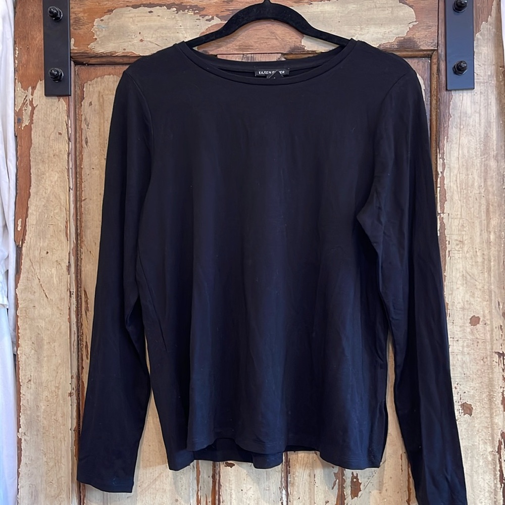 Eileen Fisher long sleeve black top
